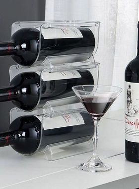 Freestanding Wine Rack Clear PET Stackable Display and