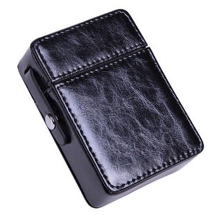 Leather Cigarette Case Lighter Holder Portable Business