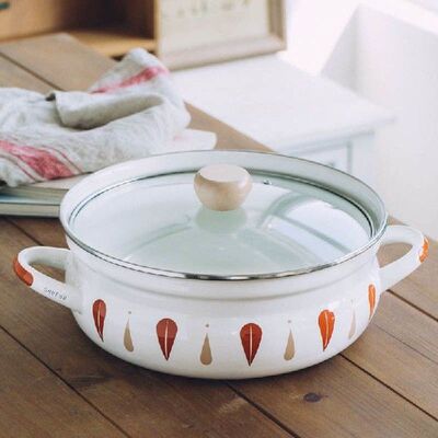 Japanese small round chafing dish milk pot set household