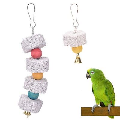 1/2Pcs Parrot Hanging Chewing Toy Parrots Minerals Stone