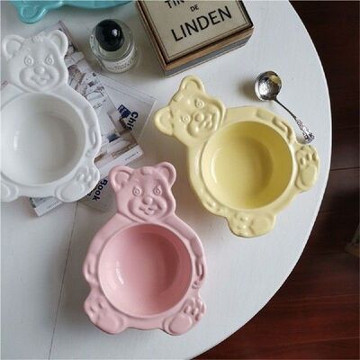 Cartoon Bear Bowl Dessert Cute Cereal  Ceramic Plate