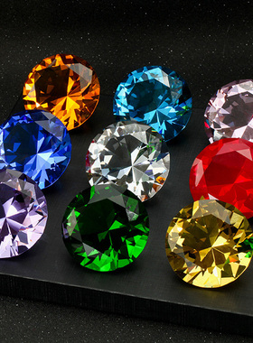 10 Colors Crystal Diamond Shaped Paperweight Decorative Cut