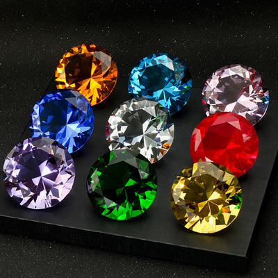 10 Colors Crystal Diamond Shaped Paperweight Decorative Cut
