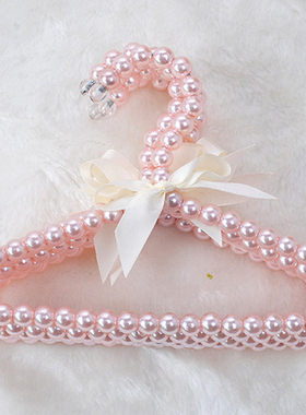 20cm Baby Hangers Pink Pearl Plastic Hanger Fashion Bow Dog