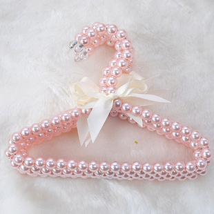 20cm Baby Hangers Pink Pearl Plastic Hanger Fashion Bow Dog