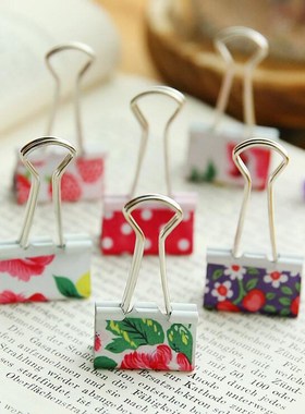 10X Fresh Floral Smile Metal Binder Clips Notes Letter Paper