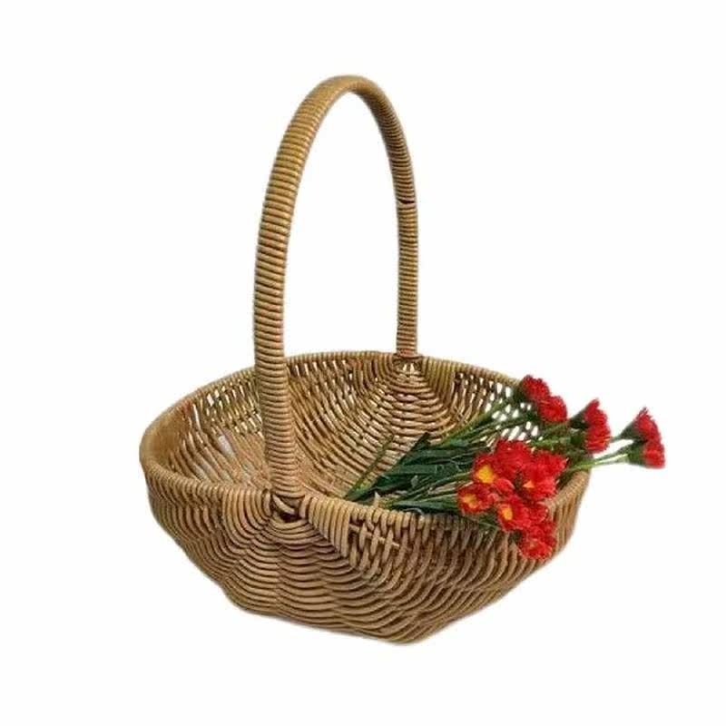 storage basket rattan flower arrangement with handle