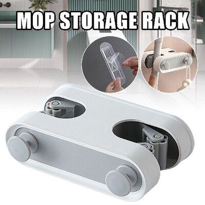 Mop Storage Rack No Punch Broom Card Holder Wall Mount Mop