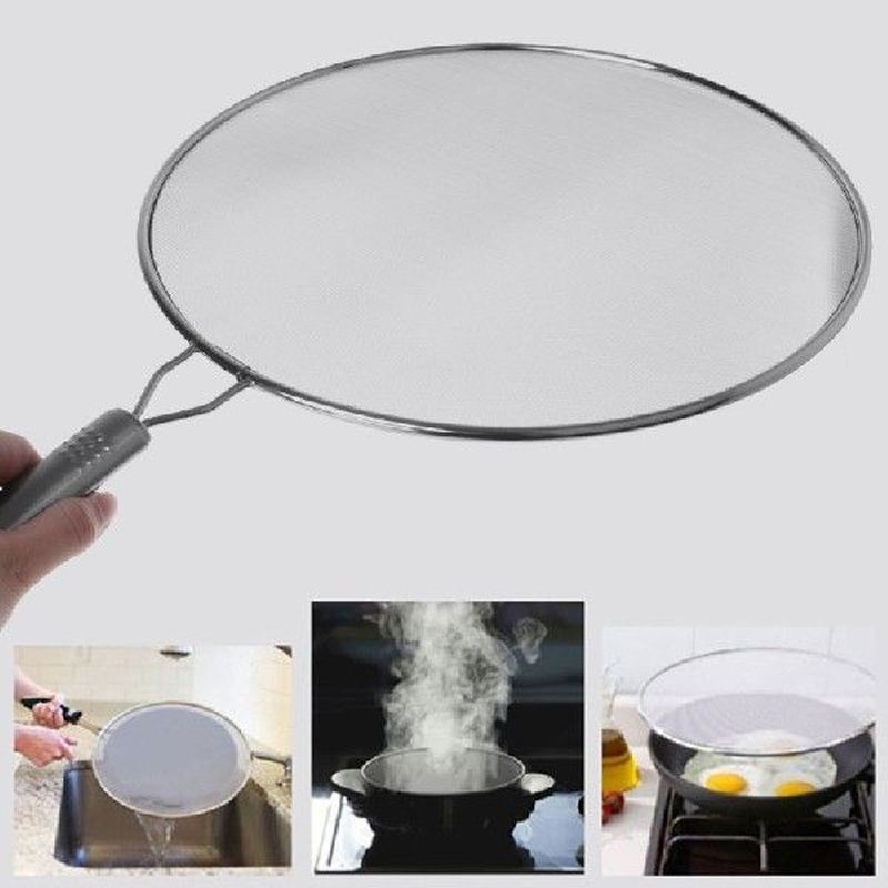 Kitchen Stainless Steel Mesh Splatter Strainer Screen Oil