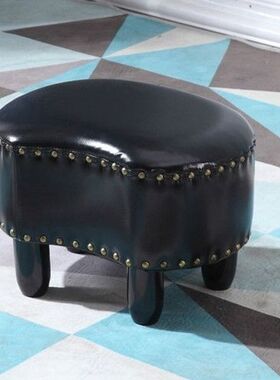 American wooden leather stool sofa stool household living