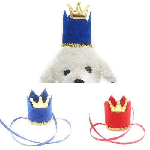 New Dog Birthday Hat Decorative Crown Shiny Dog Hat Pet