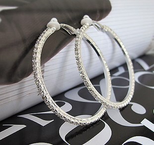 no pierced earrings hoop Brincos big clip earrings rhinesto
