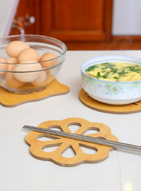 Wooden Cute Shapes Insulation Heat Table Mat Dining Cup Plac