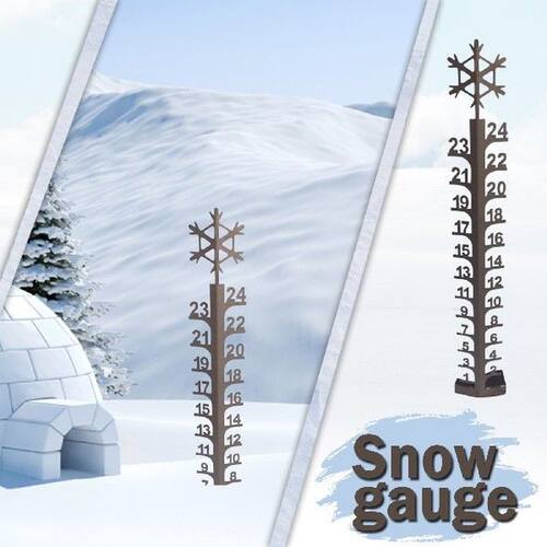 Snowflake Snow Gauge Garden Stake Winter Metal 24 Snow