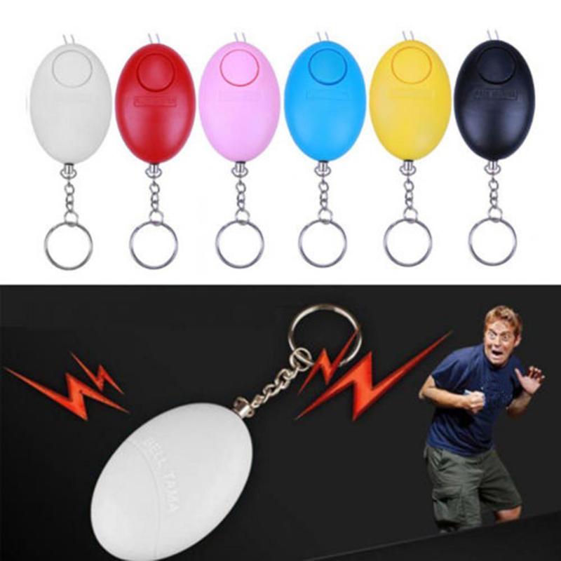 Self Defense Keychain Alarm Egg Shape 120dB LED Lighting-封面