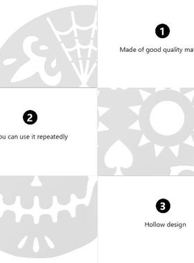 8pcs Hollow Skull Cake Stencils Cake Spray Mold Sugar Icing