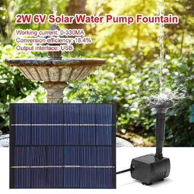 2W 6V Solar Fountain Garden Waterfall Fountain Pool Pond