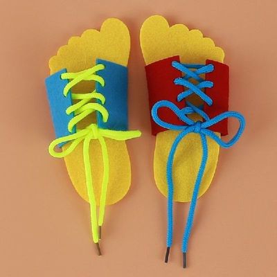 Clever Children Wooden Lacing Shoes Kids Early Educational
