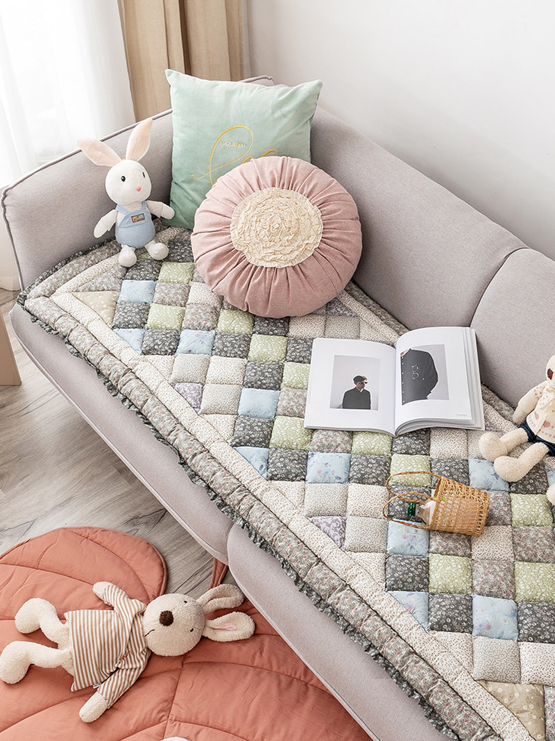Girl Pure Cotton All Cotton Sofa Cushion Cushion Non-Slip