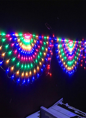 3M 424LED 3pcs Peacock Curtain Icicle String Light Christmas
