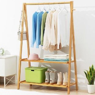 Shelves Furniture Solid Wood Clothes Rack Folding Cloth