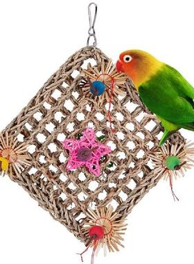 Bird Parrot Toys Seagrass Foraging Wall Toy For Parakeets