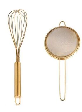 2Pcs/ Set Egg Beater Hand Whisk Egg Mixer Flour Sifter