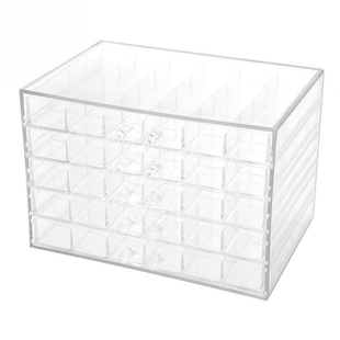 120 Grids Transparent Nail Art Decoration Storage Box Rhines