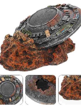 Decor Fish Tank Ufo Accessories Aquarium Decorations