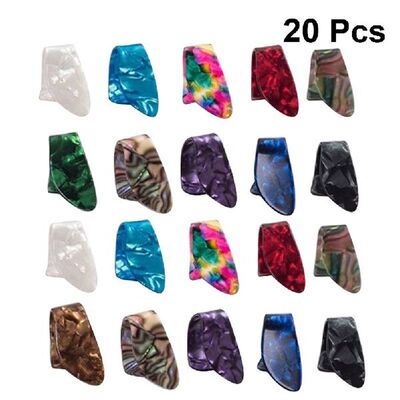 20pcs Thumb Picks Plectrums Celluloid Finger Picks for Guita