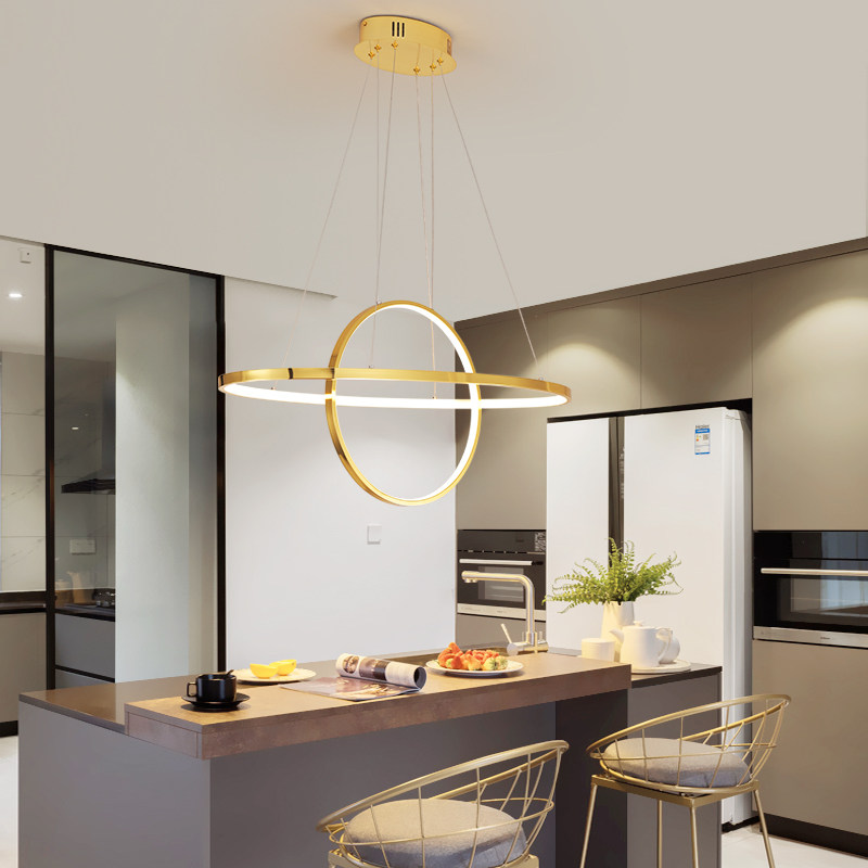 chrome/gold plated modern led chandelier for dining kitchen