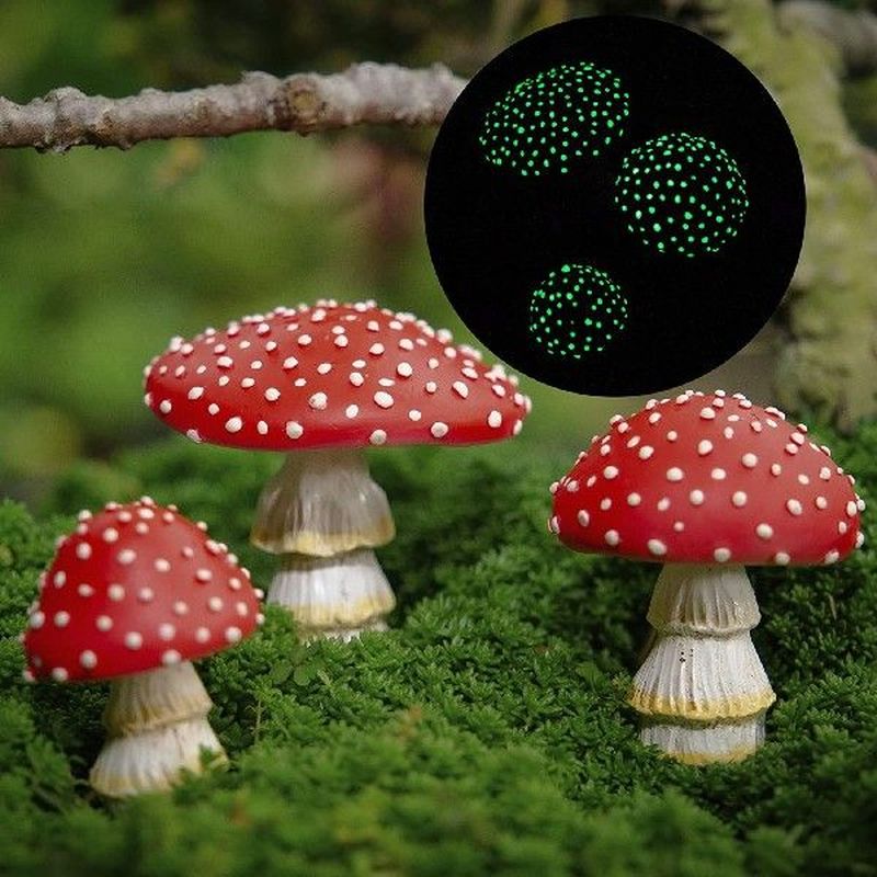 Mushroom For Garden Decor Glow In The Dark Fairy Garden