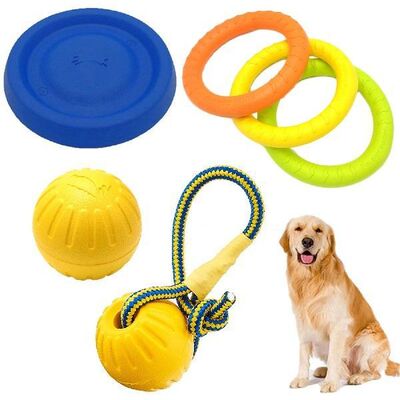 1Pc EVA Pet Interactive Toy Rope Ball Disc Flyer Float on