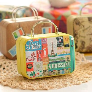 10pcs/lot Europe Style Vintage Suitcase Shape Candy Storage