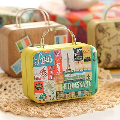 10pcs/lot Europe Style Vintage Suitcase Shape Candy Storage