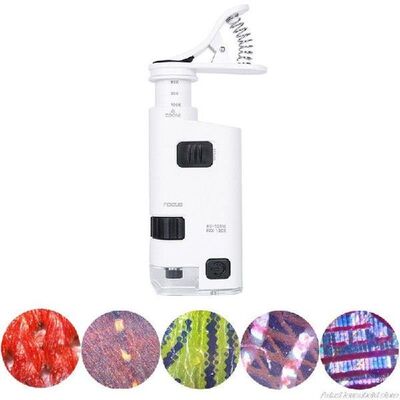80-120X Mikroskop dengan Klip Telepon Lampu LED Kaca