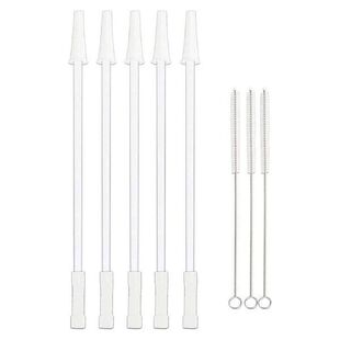 Gallon Water Bottle Reusable Straw Kit Clear Plastic