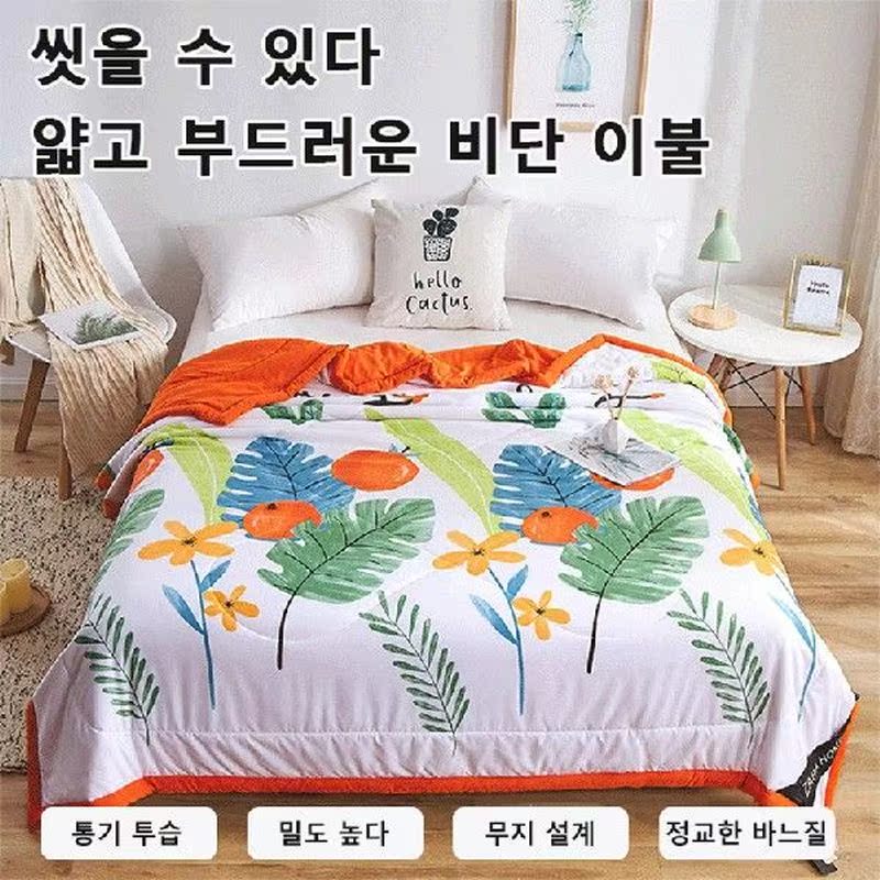 Print Summer Breathable Cool Quilt Blanket Mechanical Wash