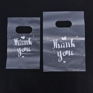 100Pcs Mini Thank you Plastic Gift Bags Wedding Candy Bags