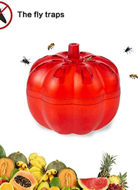 2Pcs Fly Traps Pumpkin Shape Transparent Reusable Pest