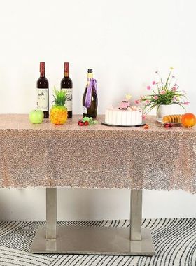 Square Glitter Table Cover Runner Festivals Wedding Home