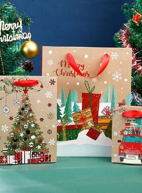 1pc Kraft Paper Bags Snowman Christmas Gift Bags with