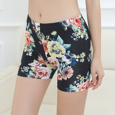 Retro flower pattern Women ice silk Underwear Female Breatha