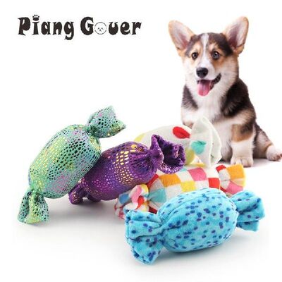 Plush Squeaky Candy Dog Toy Play Candy Puppy Training Pet