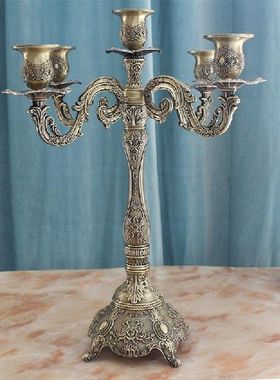 Neoclassical alloy candle table retro home wedding