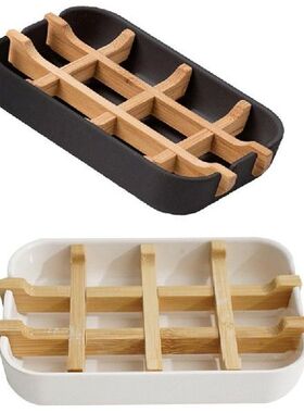 K1MF Tempat Sabun Mandi Sabun Bambu untuk Penabung Sabun