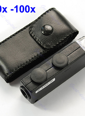 Mini Handheld 60x-100x Pocket Microscope Magnifer Loupe