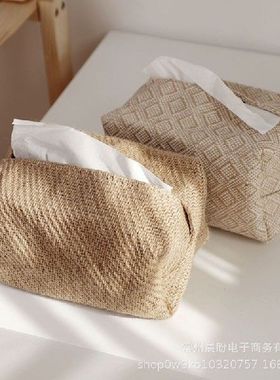 Cotton Linen Cloth Art Tissue Box Simple Paper Box Napkin