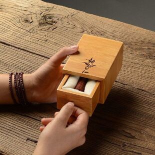 jewlry Drawer Corner Bamboo Box Desktop Gift lipstick