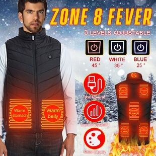 8 Areas Heated Jacket Vest USB Winter Outdoor Electric
